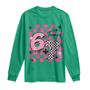 Funny 13th Birthday Official Teenager Long Sleeve Shirt 6+7 13 Year Old Kids Girls Pink Checkered 67 Meme TS10 Irish Green Print Your Wear