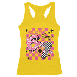 Funny 13th Birthday Official Teenager Racerback Tank Top 6+7 13 Year Old Kids Girls Pink Checkered 67 Meme TS10 Daisy Print Your Wear