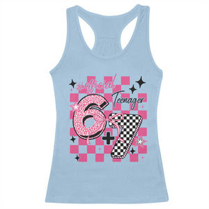 Funny 13th Birthday Official Teenager Racerback Tank Top 6+7 13 Year Old Kids Girls Pink Checkered 67 Meme TS10 Light Blue Print Your Wear