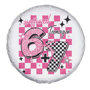 Funny 13th Birthday Official Teenager Spare Tire Cover 6+7 13 Year Old Kids Girls Pink Checkered 67 Meme TS10 Print Your Wear