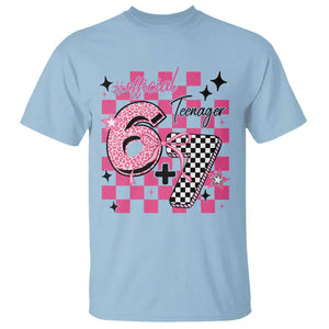 Funny 13th Birthday Official Teenager T Shirt 6+7 13 Year Old Kids Girls Pink Checkered 67 Meme TS10 Light Blue Print Your Wear