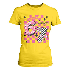 Funny 13th Birthday Official Teenager T Shirt For Women 6+7 13 Year Old Kids Girls Pink Checkered 67 Meme TS10 Daisy Print Your Wear