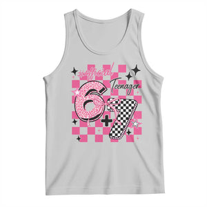 Funny 13th Birthday Official Teenager Tank Top 6+7 13 Year Old Kids Girls Pink Checkered 67 Meme TS10 Ash Print Your Wear
