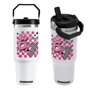 Funny 13th Birthday Official Teenager Flip Straw Tumbler 6+7 13 Year Old Kids Girls Pink Checkered 67 Meme TS10 One Size: 30 oz White Print Your Wear