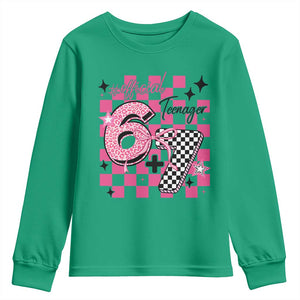 Funny 13th Birthday Official Teenager Youth Sweatshirt 6+7 13 Year Old Kids Girls Pink Checkered 67 Meme TS10 Irish Green Print Your Wear