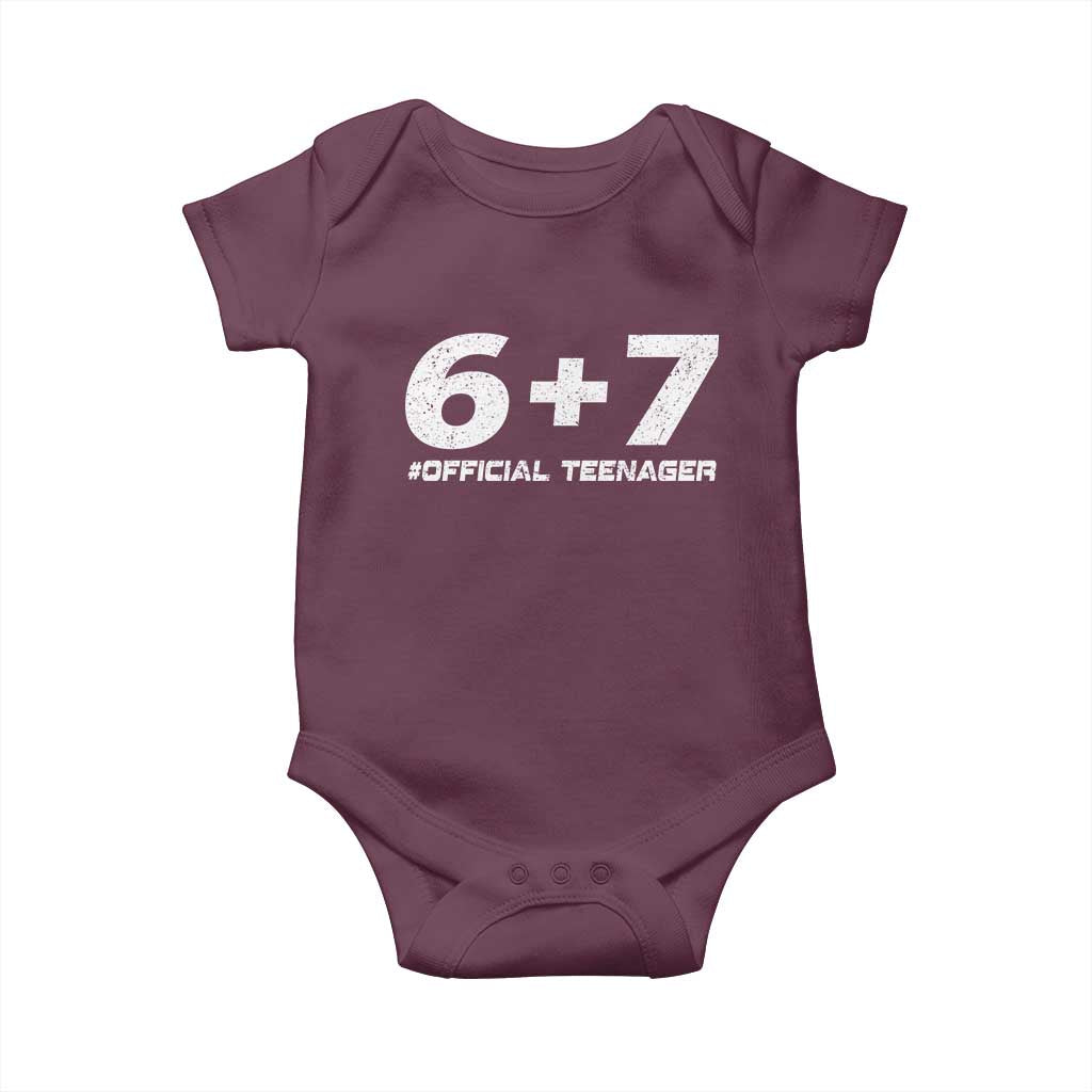 Funny 13th Birthday Official Teenager Baby Onesie 13 Years Old Boys Kids TS10 Maroon Print Your Wear