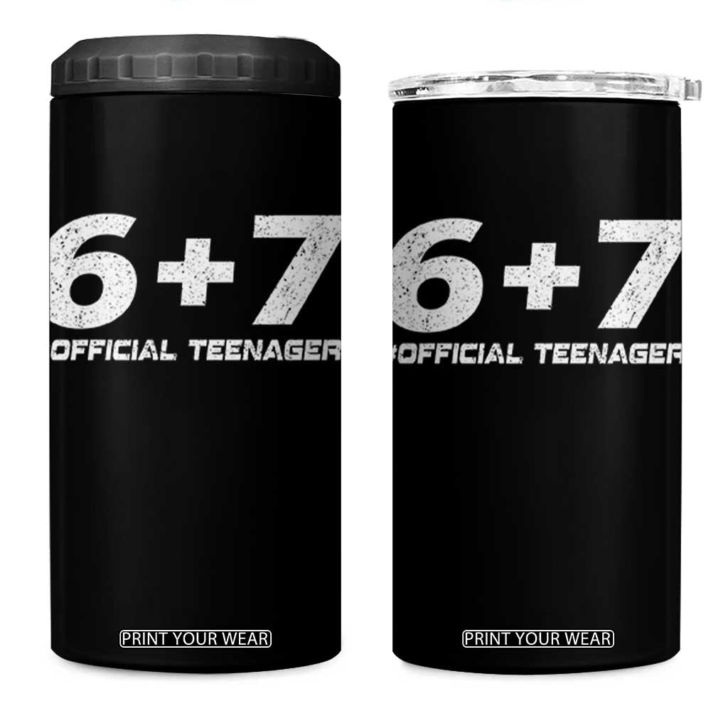Funny 13th Birthday Official Teenager 4 in 1 Can Cooler Tumbler 13 Years Old Boys Kids TS10 One Size: 16 oz Black Print Your Wear