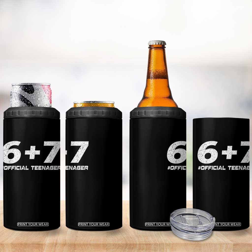 Funny 13th Birthday Official Teenager 4 in 1 Can Cooler Tumbler 13 Years Old Boys Kids TS10 Print Your Wear
