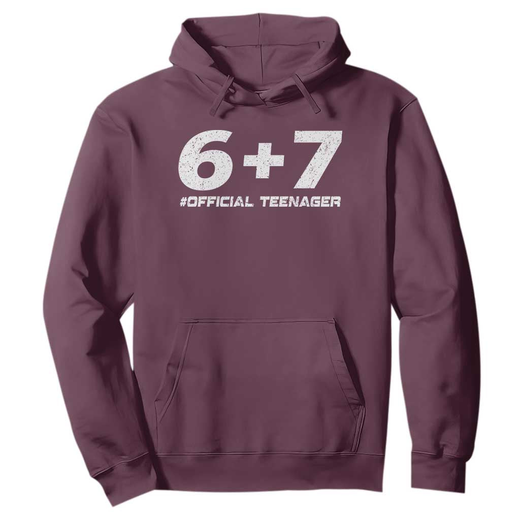 Funny 13th Birthday Official Teenager Hoodie 13 Years Old Boys Kids TS10 Maroon Print Your Wear