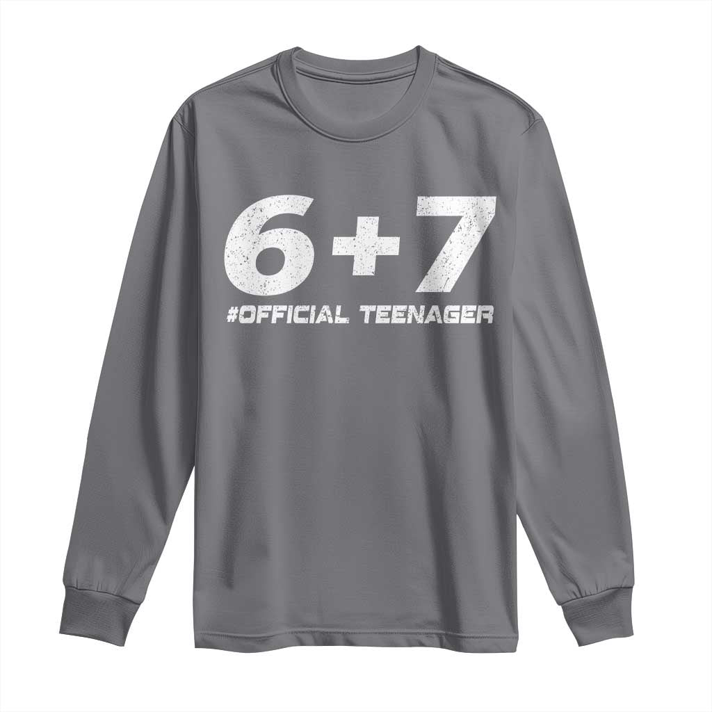 Funny 13th Birthday Official Teenager Long Sleeve Shirt 13 Years Old Boys Kids TS10 Charcoal Print Your Wear