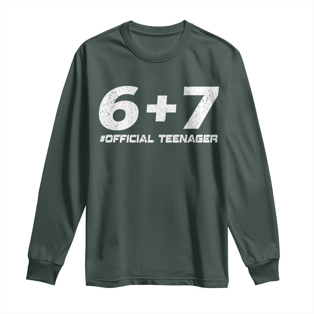 Funny 13th Birthday Official Teenager Long Sleeve Shirt 13 Years Old Boys Kids TS10 Dark Forest Green Print Your Wear