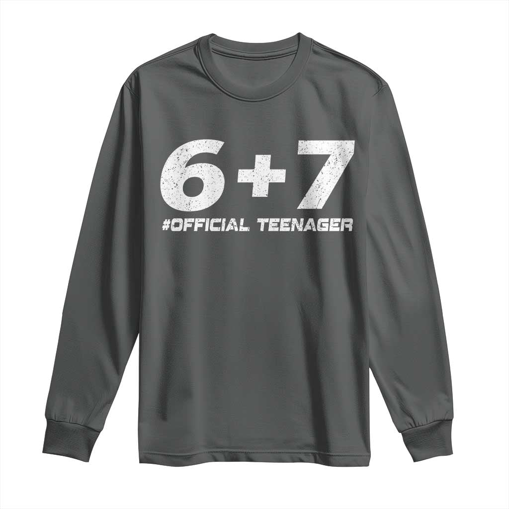 Funny 13th Birthday Official Teenager Long Sleeve Shirt 13 Years Old Boys Kids TS10 Dark Heather Print Your Wear