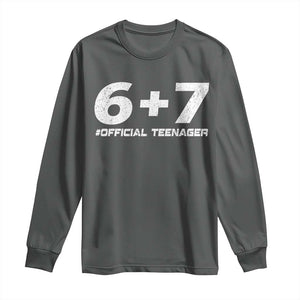 Funny 13th Birthday Official Teenager Long Sleeve Shirt 13 Years Old Boys Kids TS10 Dark Heather Print Your Wear
