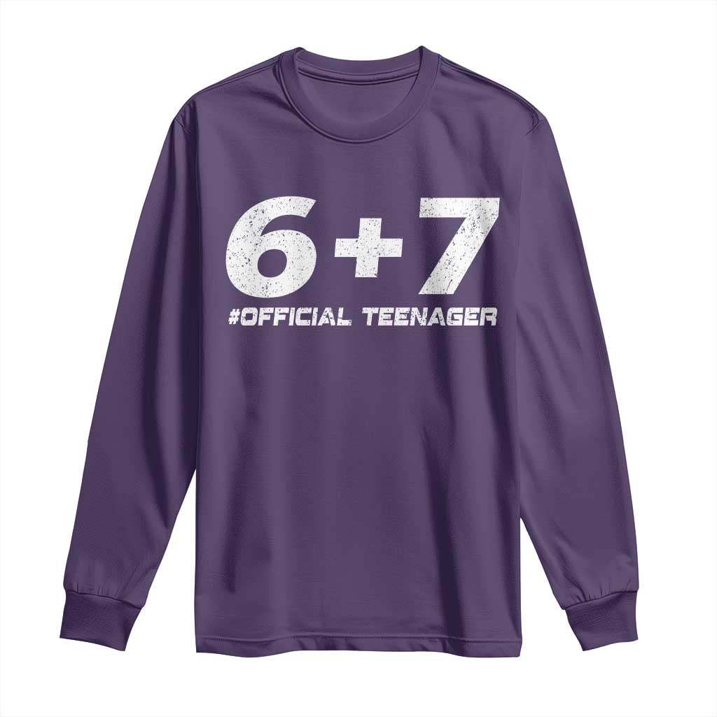 Funny 13th Birthday Official Teenager Long Sleeve Shirt 13 Years Old Boys Kids TS10 Purple Print Your Wear
