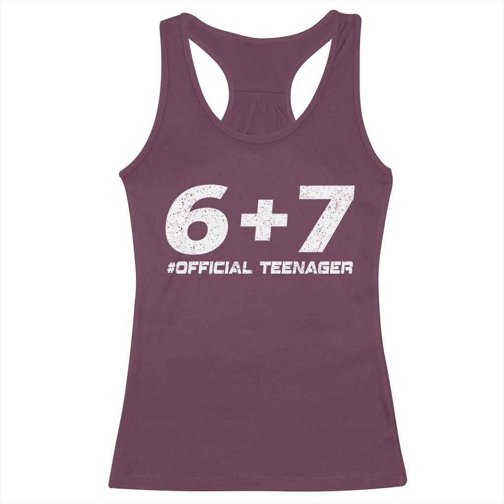 Funny 13th Birthday Official Teenager Racerback Tank Top 13 Years Old Boys Kids TS10 Maroon Print Your Wear