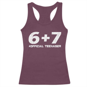 Funny 13th Birthday Official Teenager Racerback Tank Top 13 Years Old Boys Kids TS10 Maroon Print Your Wear