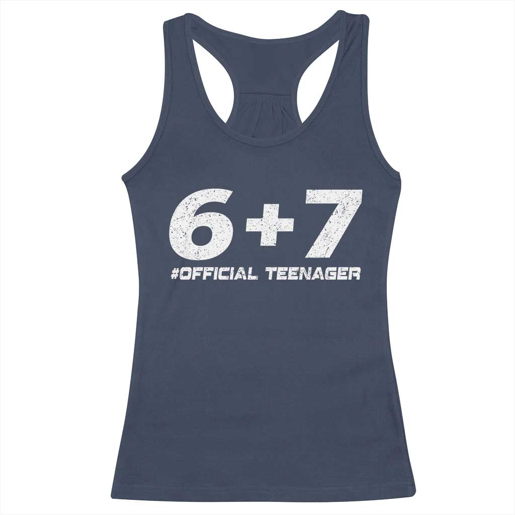 Funny 13th Birthday Official Teenager Racerback Tank Top 13 Years Old Boys Kids TS10 Navy Print Your Wear