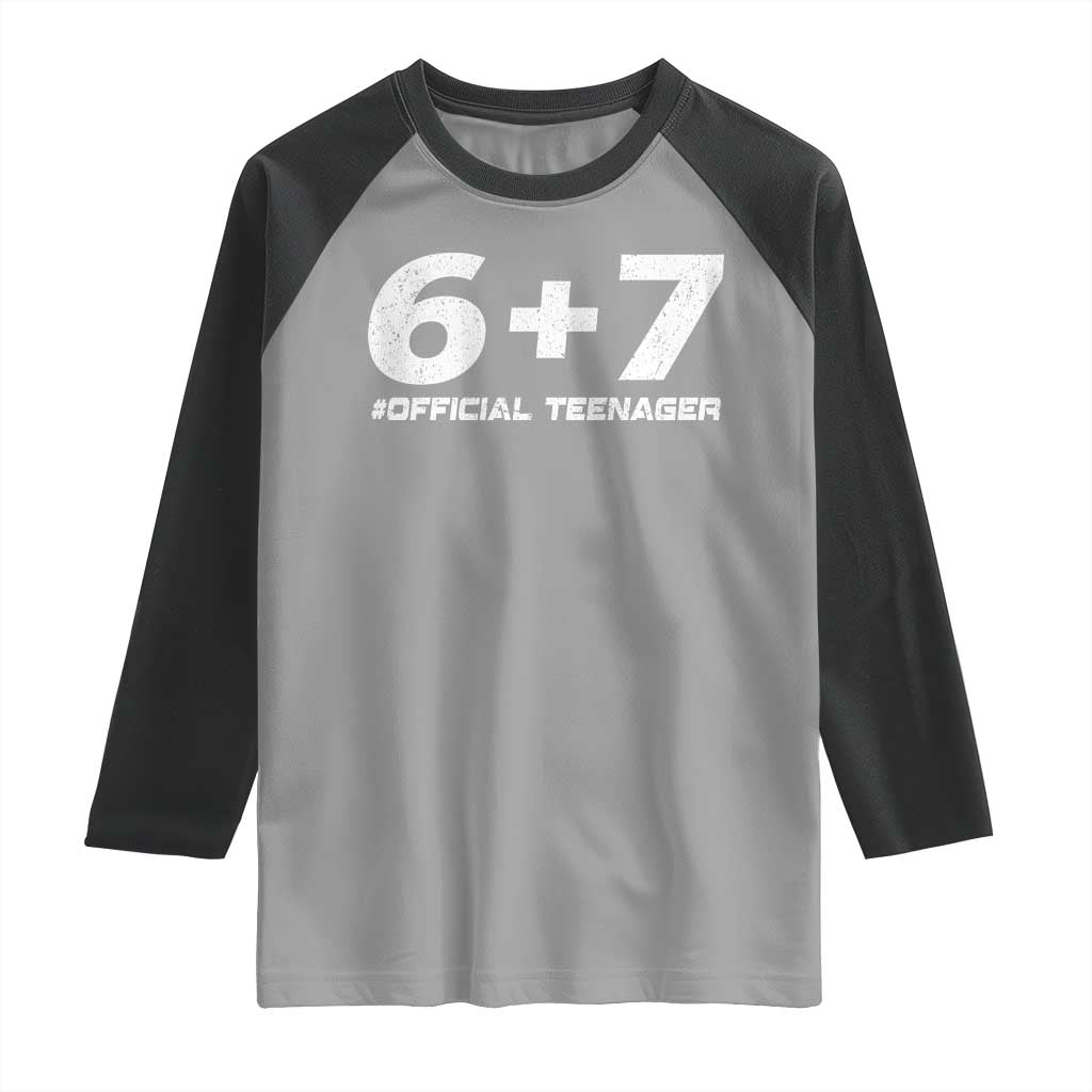 Funny 13th Birthday Official Teenager Raglan Shirt 13 Years Old Boys Kids TS10 Sport Gray Black Print Your Wear