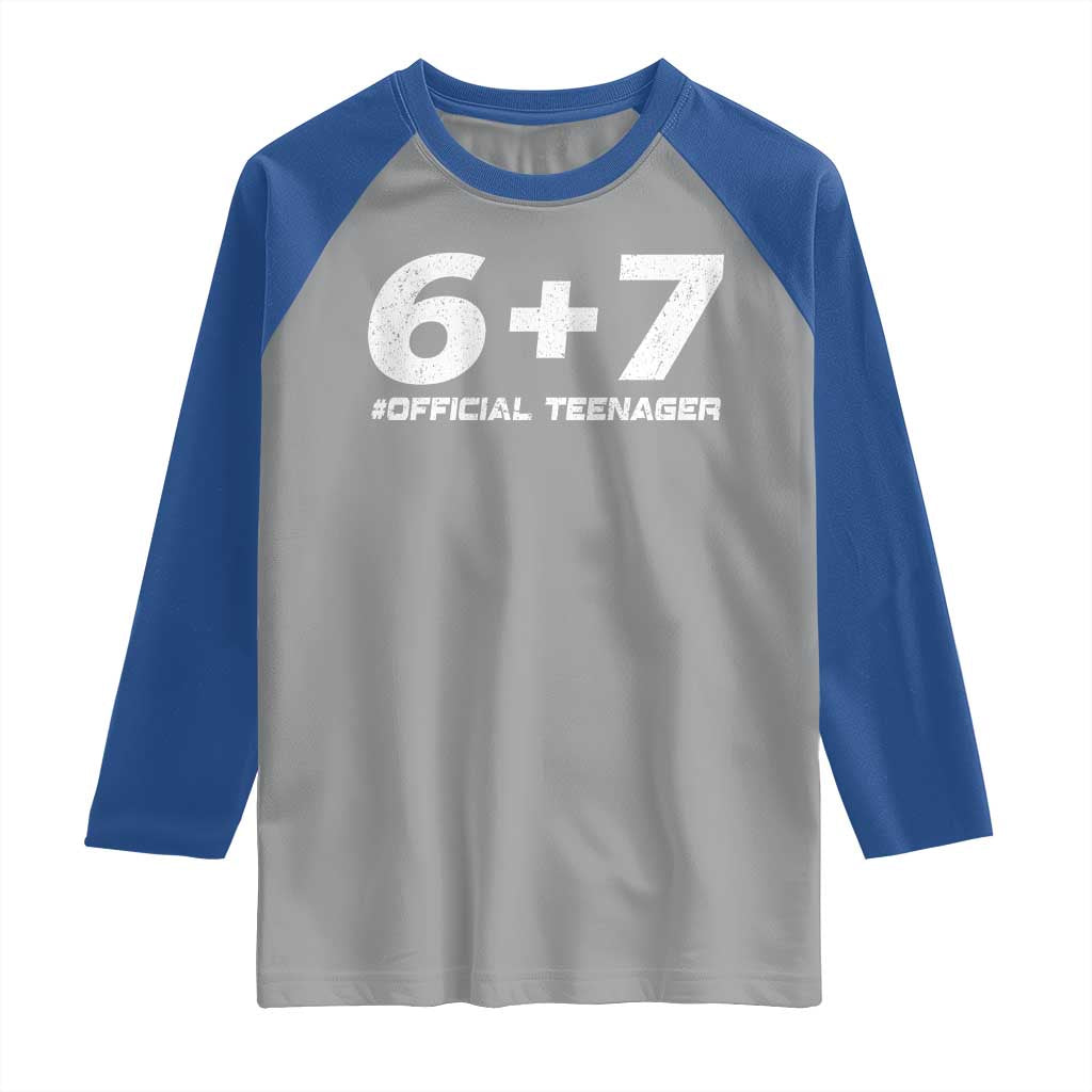 Funny 13th Birthday Official Teenager Raglan Shirt 13 Years Old Boys Kids TS10 Sport Gray Royal Print Your Wear