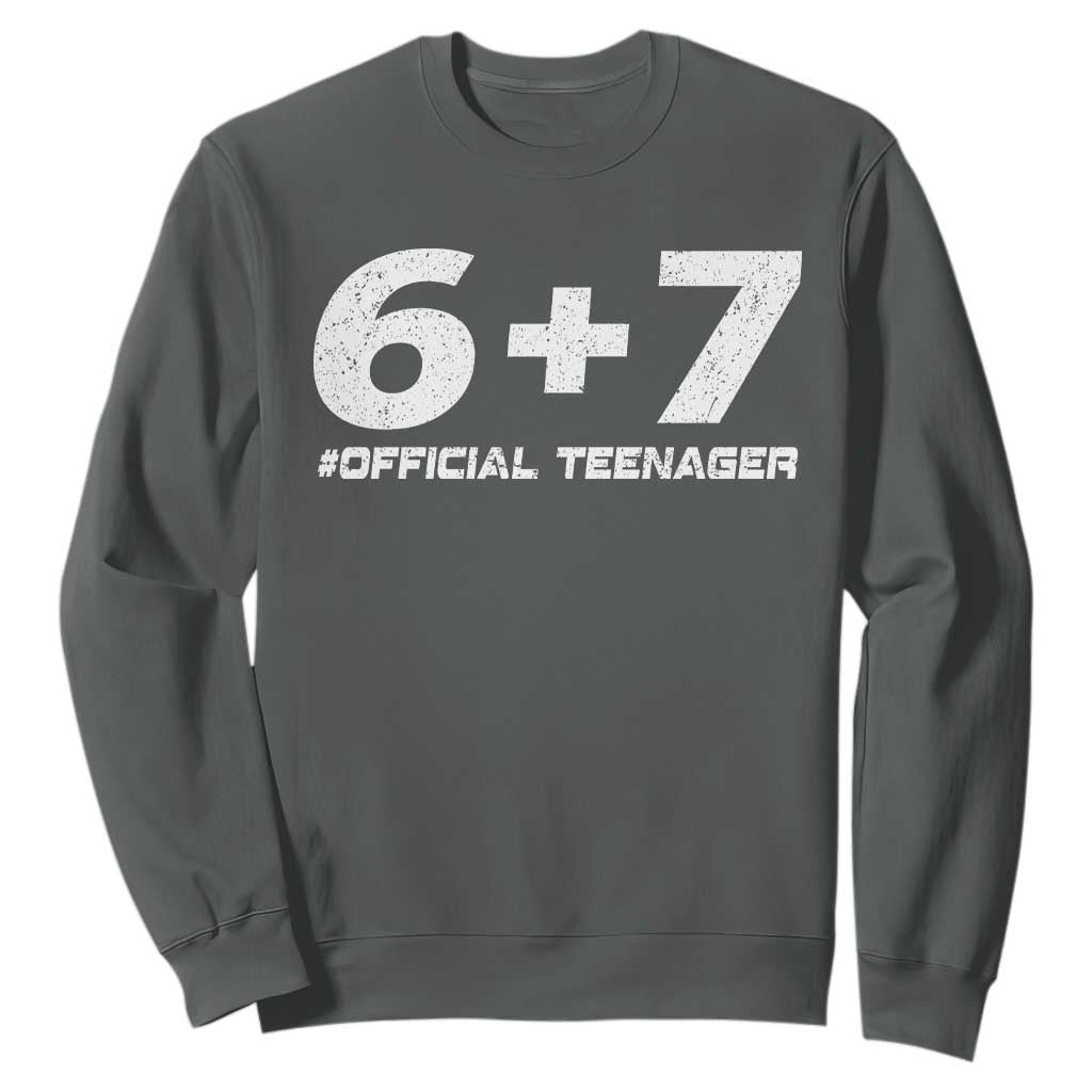 Funny 13th Birthday Official Teenager Sweatshirt 13 Years Old Boys Kids TS10 Dark Heather Print Your Wear