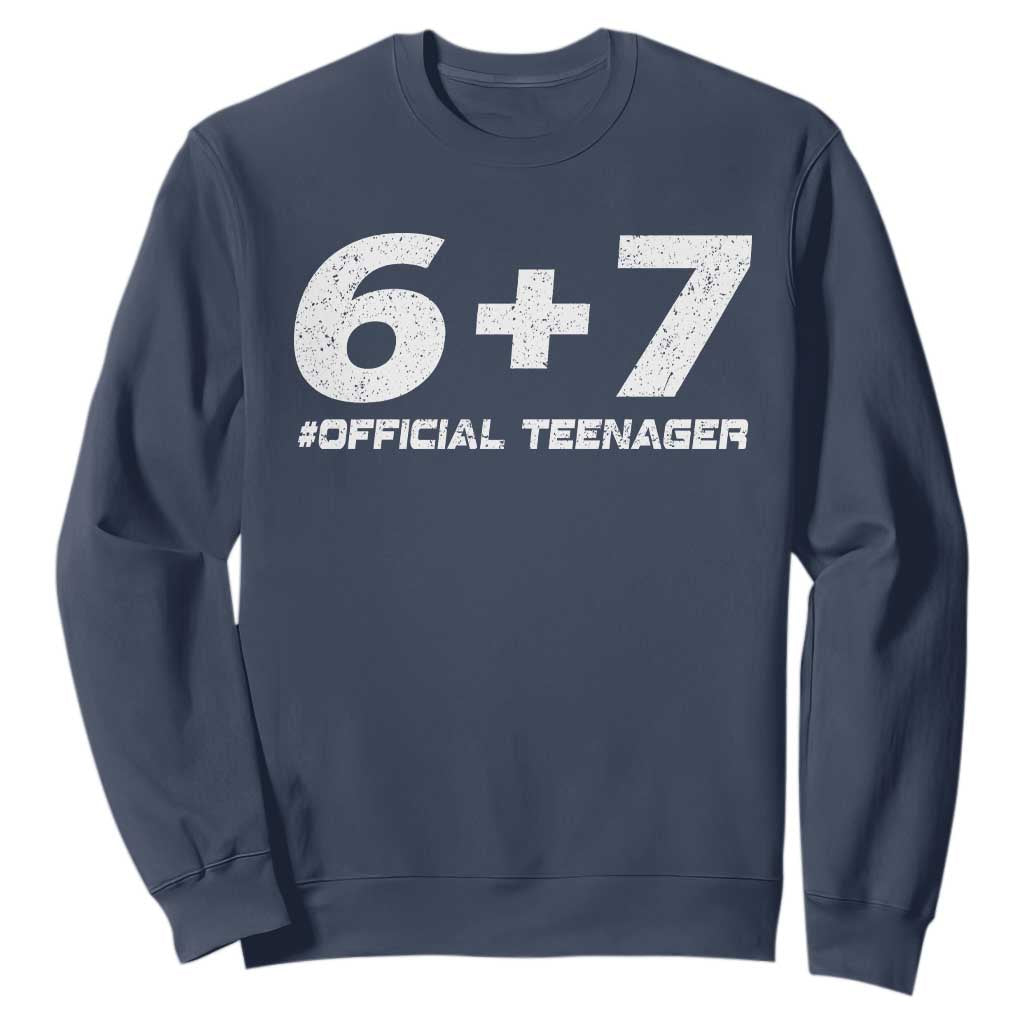 Funny 13th Birthday Official Teenager Sweatshirt 13 Years Old Boys Kids TS10 Navy Print Your Wear