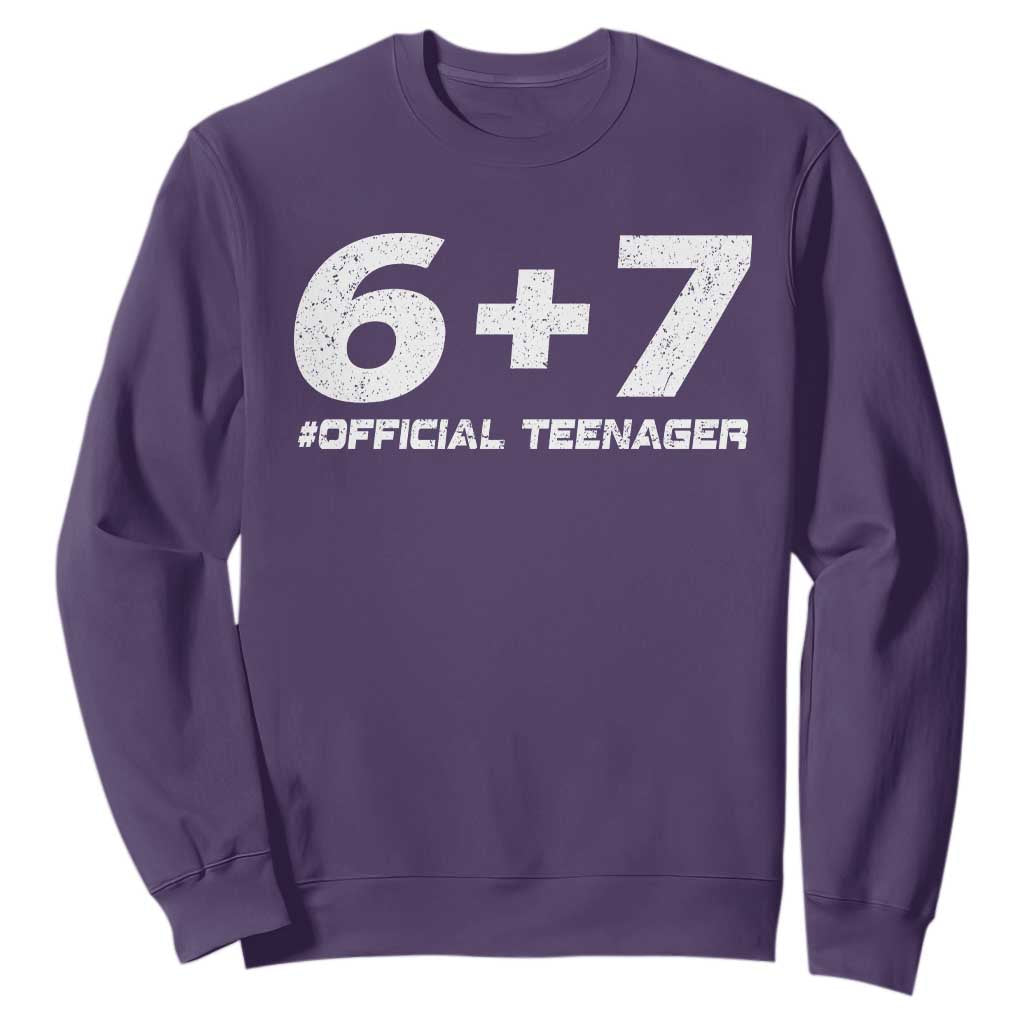 Funny 13th Birthday Official Teenager Sweatshirt 13 Years Old Boys Kids TS10 Purple Print Your Wear
