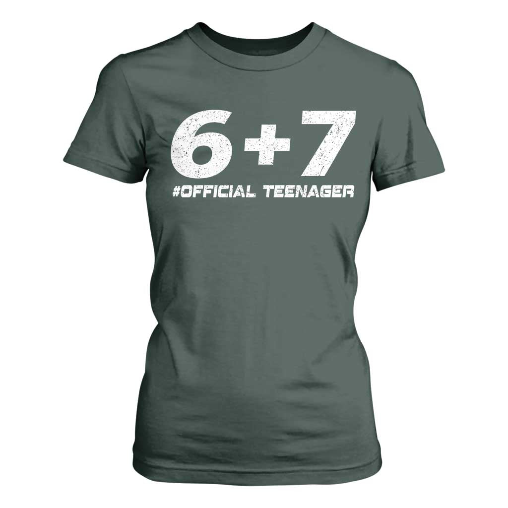 Funny 13th Birthday Official Teenager T Shirt For Women 13 Years Old Boys Kids TS10 Dark Forest Green Print Your Wear