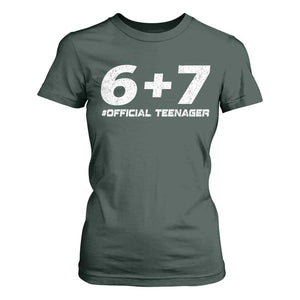Funny 13th Birthday Official Teenager T Shirt For Women 13 Years Old Boys Kids TS10 Dark Forest Green Print Your Wear