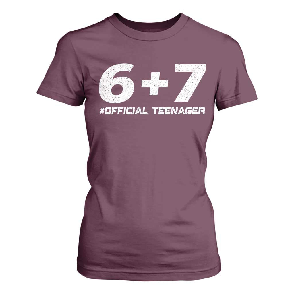 Funny 13th Birthday Official Teenager T Shirt For Women 13 Years Old Boys Kids TS10 Maroon Print Your Wear