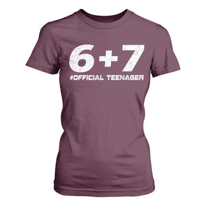 Funny 13th Birthday Official Teenager T Shirt For Women 13 Years Old Boys Kids TS10 Maroon Print Your Wear