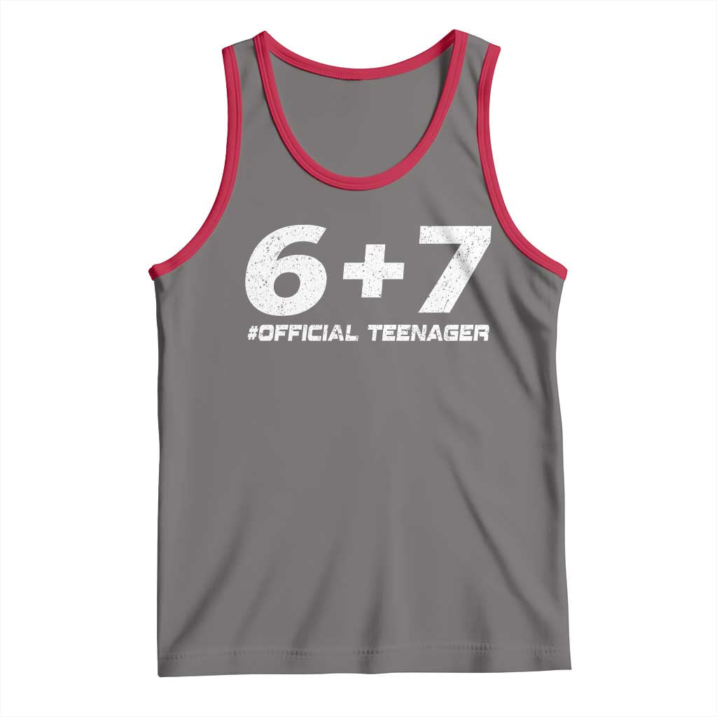 Funny 13th Birthday Official Teenager Tank Top 13 Years Old Boys Kids TS10 Deep Heather Red Print Your Wear