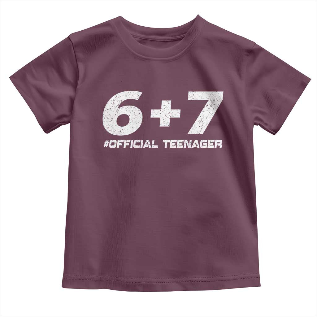 Funny 13th Birthday Official Teenager Toddler T Shirt 13 Years Old Boys Kids TS10 Maroon Print Your Wear