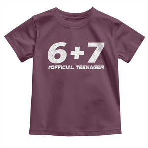 Funny 13th Birthday Official Teenager Toddler T Shirt 13 Years Old Boys Kids TS10 Maroon Print Your Wear