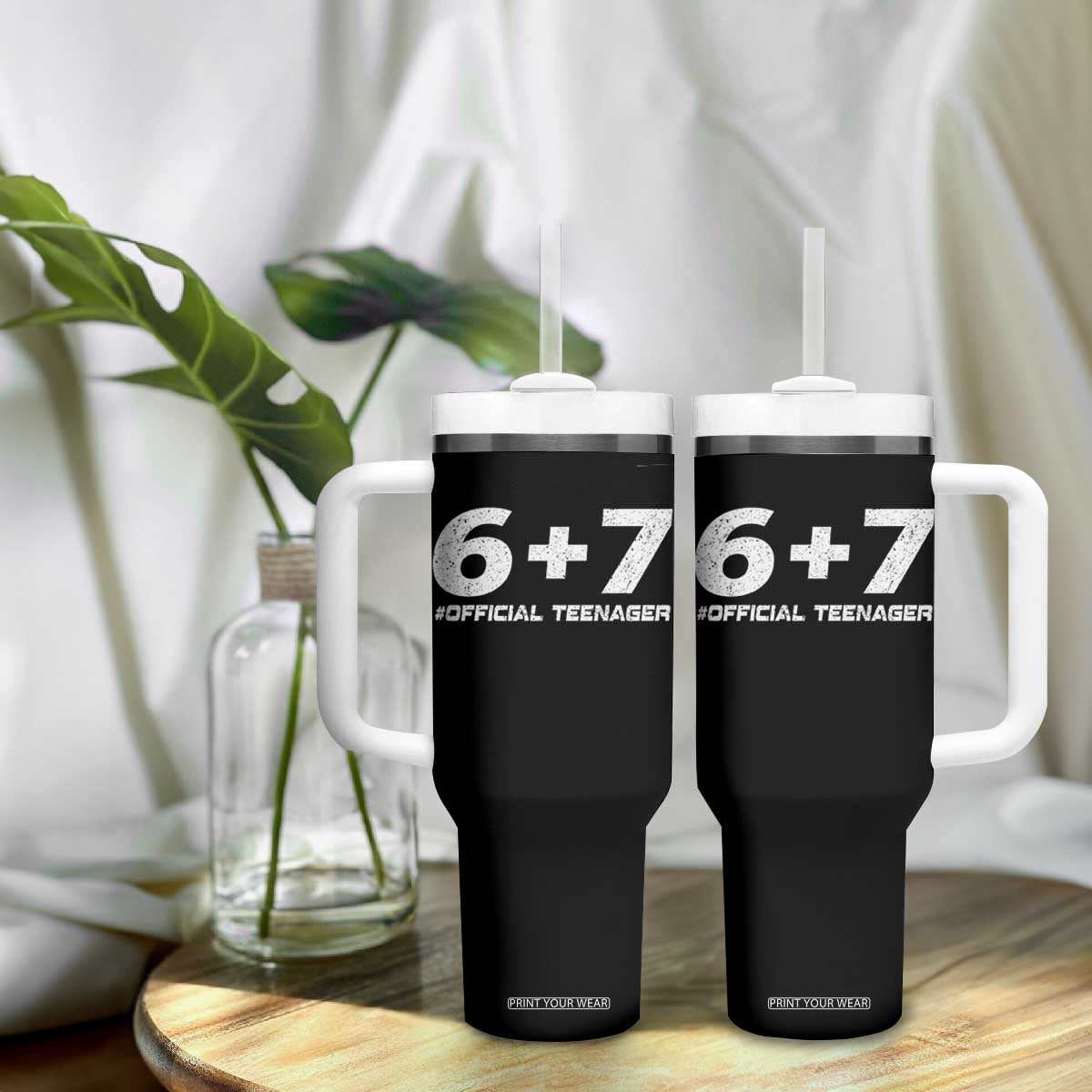 Funny 13th Birthday Official Teenager Tumbler With Handle 13 Years Old Boys Kids TS10 Print Your Wear