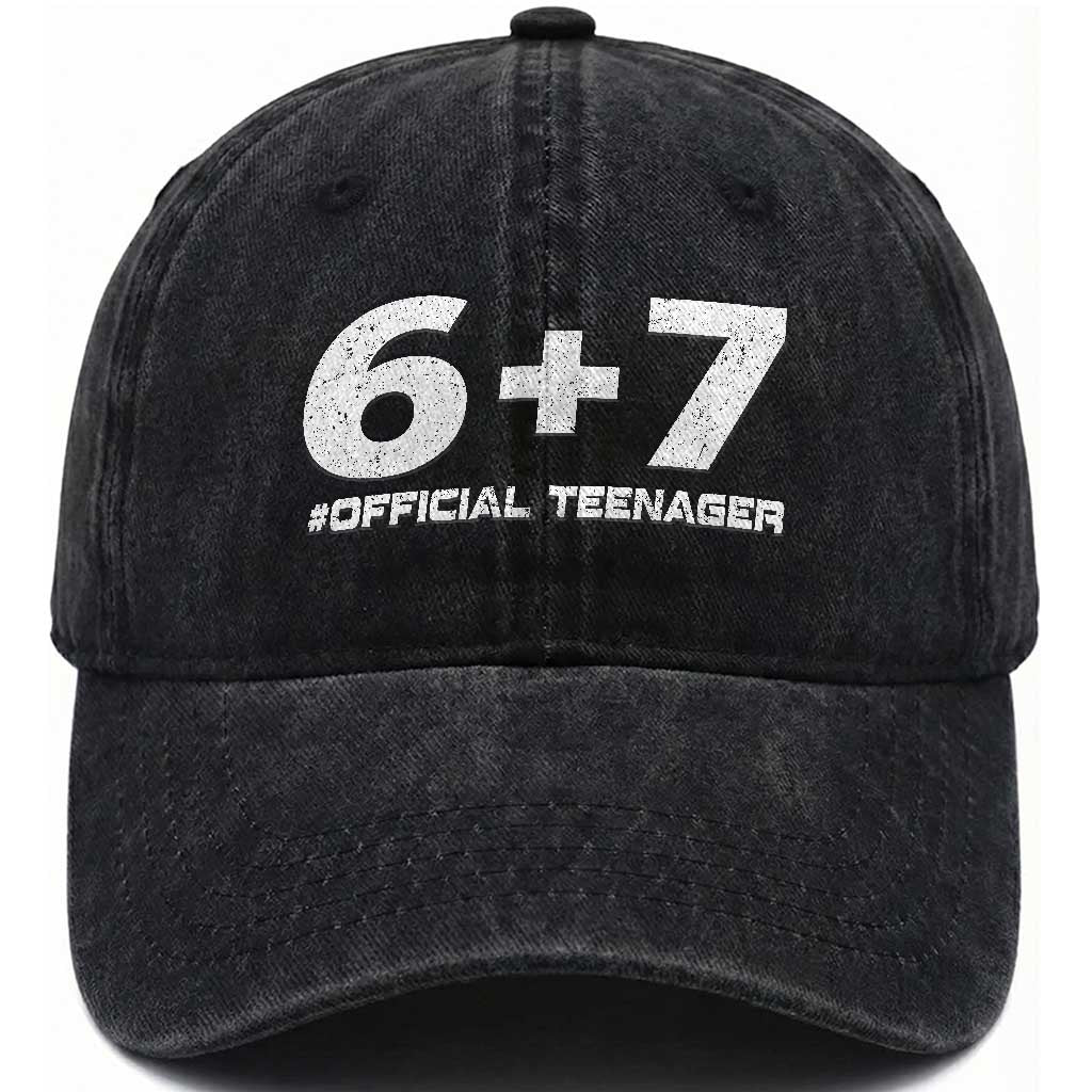 Funny 13th Birthday Official Teenager Washed Cotton Baseball Cap 13 Years Old Boys Kids