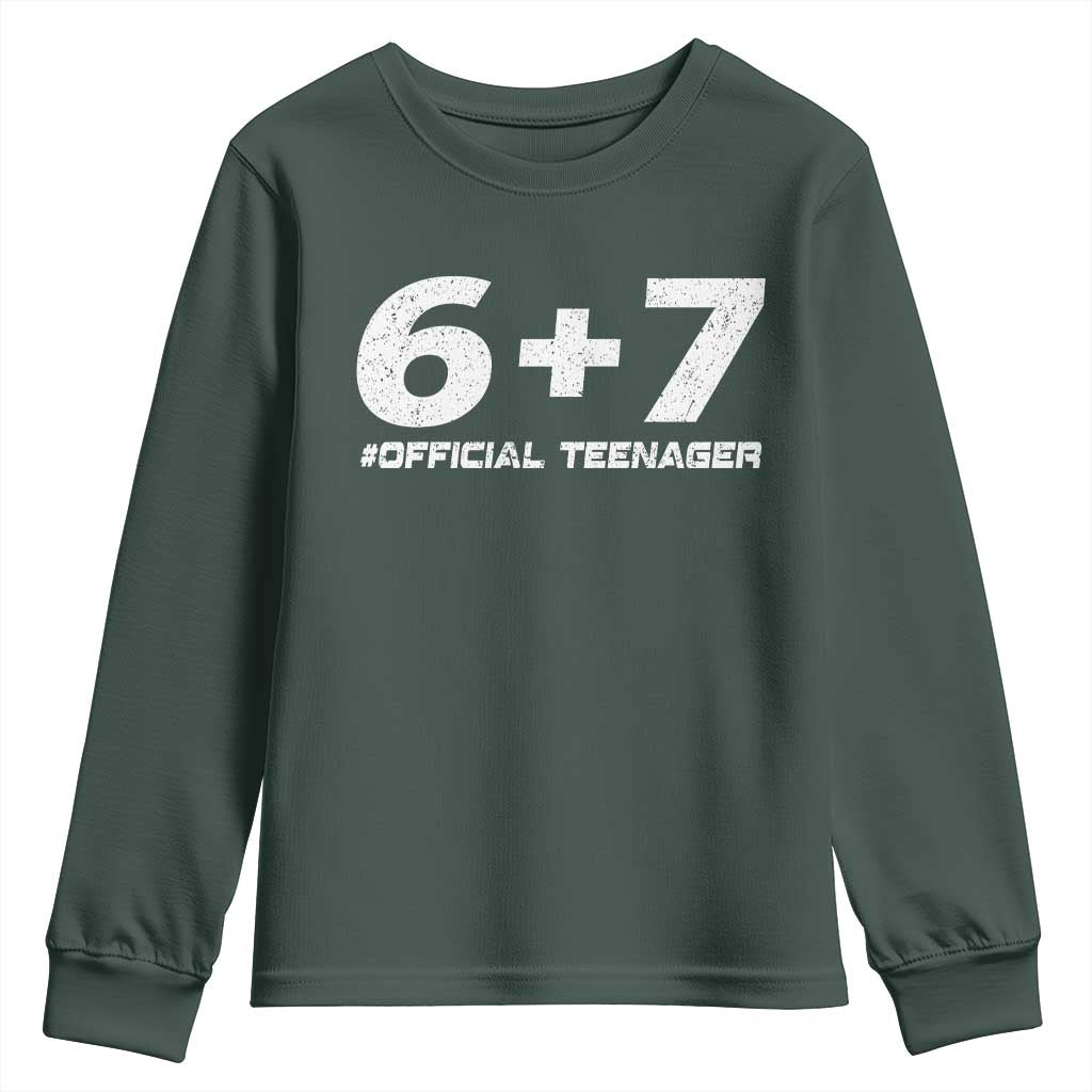 Funny 13th Birthday Official Teenager Youth Sweatshirt 13 Years Old Boys Kids TS10 Dark Forest Green Print Your Wear