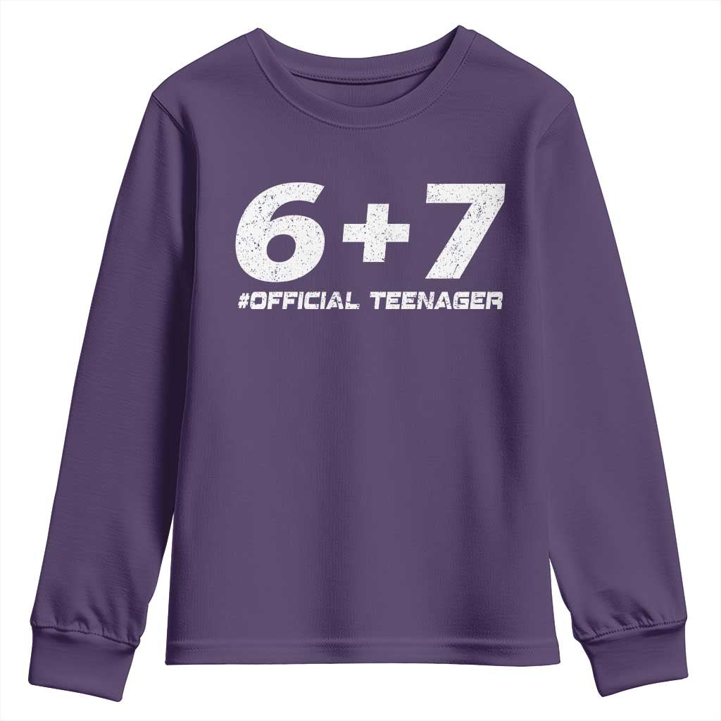 Funny 13th Birthday Official Teenager Youth Sweatshirt 13 Years Old Boys Kids TS10 Purple Print Your Wear