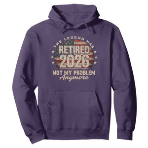 The Legend Has Retired 2026 Hoodie Funny Retirement USA Flag TS10 Purple Print Your Wear