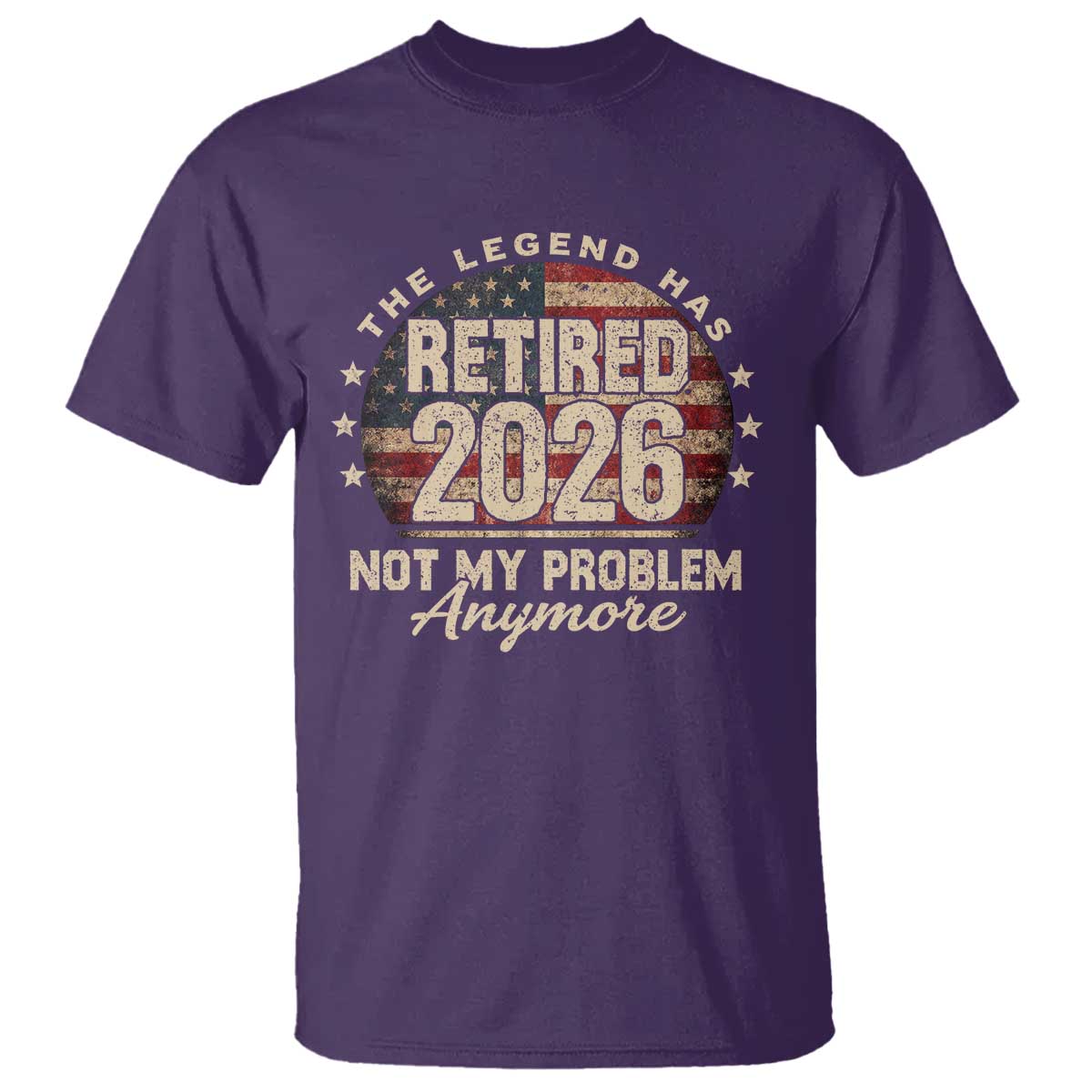 The Legend Has Retired 2026 T Shirt Funny Retirement USA Flag TS10 Purple Print Your Wear