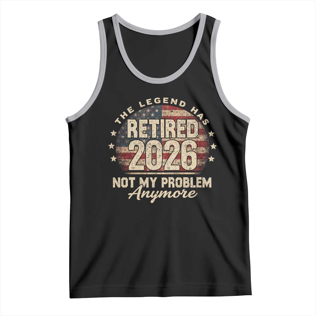 The Legend Has Retired 2026 Tank Top Funny Retirement USA Flag TS10 Black Athletic Heather Print Your Wear