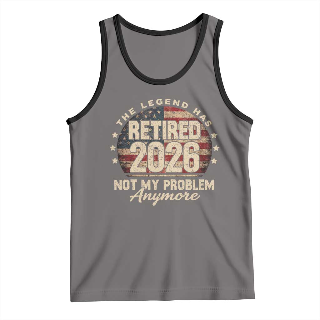 The Legend Has Retired 2026 Tank Top Funny Retirement USA Flag TS10 Deep Heather Black Print Your Wear