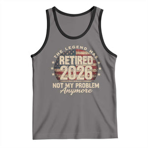 The Legend Has Retired 2026 Tank Top Funny Retirement USA Flag TS10 Deep Heather Black Print Your Wear