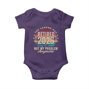 The Legend Has Retired 2026 Baby Onesie Retro Funny Retirement TS10 Purple Print Your Wear