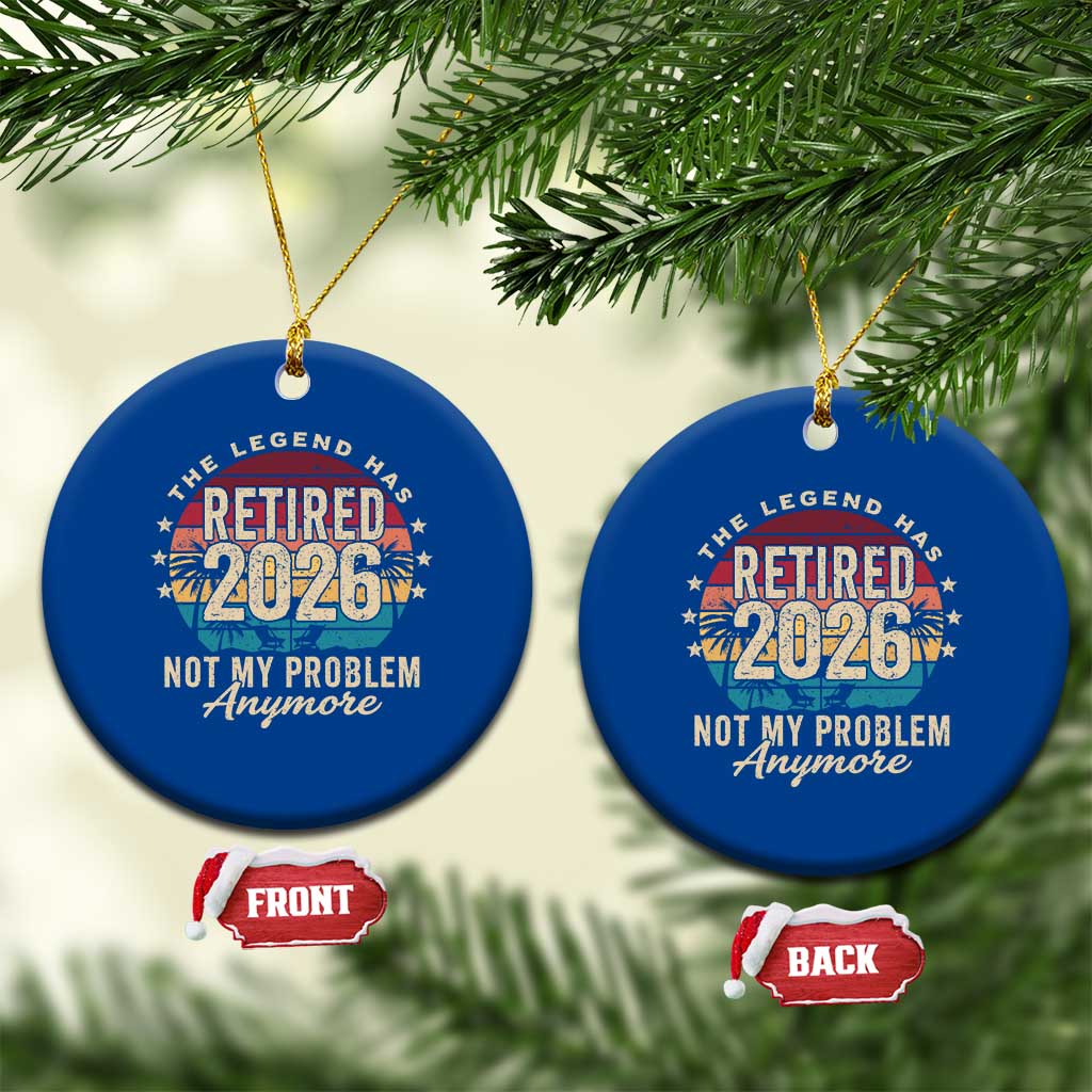 The Legend Has Retired 2026 Ceramic Ornament Retro Funny Retirement TS10 1pc Blue Print Your Wear