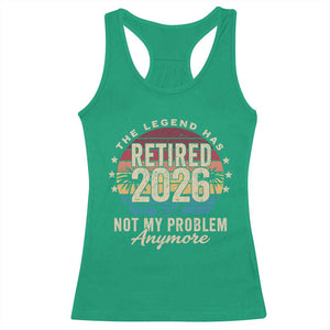 The Legend Has Retired 2026 Racerback Tank Top Retro Funny Retirement TS10 Irish Green Print Your Wear
