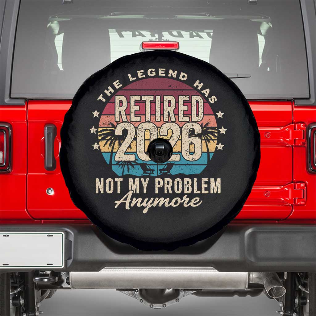 The Legend Has Retired 2026 Spare Tire Cover Retro Funny Retirement TS10 Black Print Your Wear