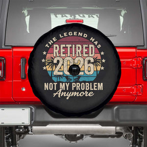 The Legend Has Retired 2026 Spare Tire Cover Retro Funny Retirement TS10 Black Print Your Wear