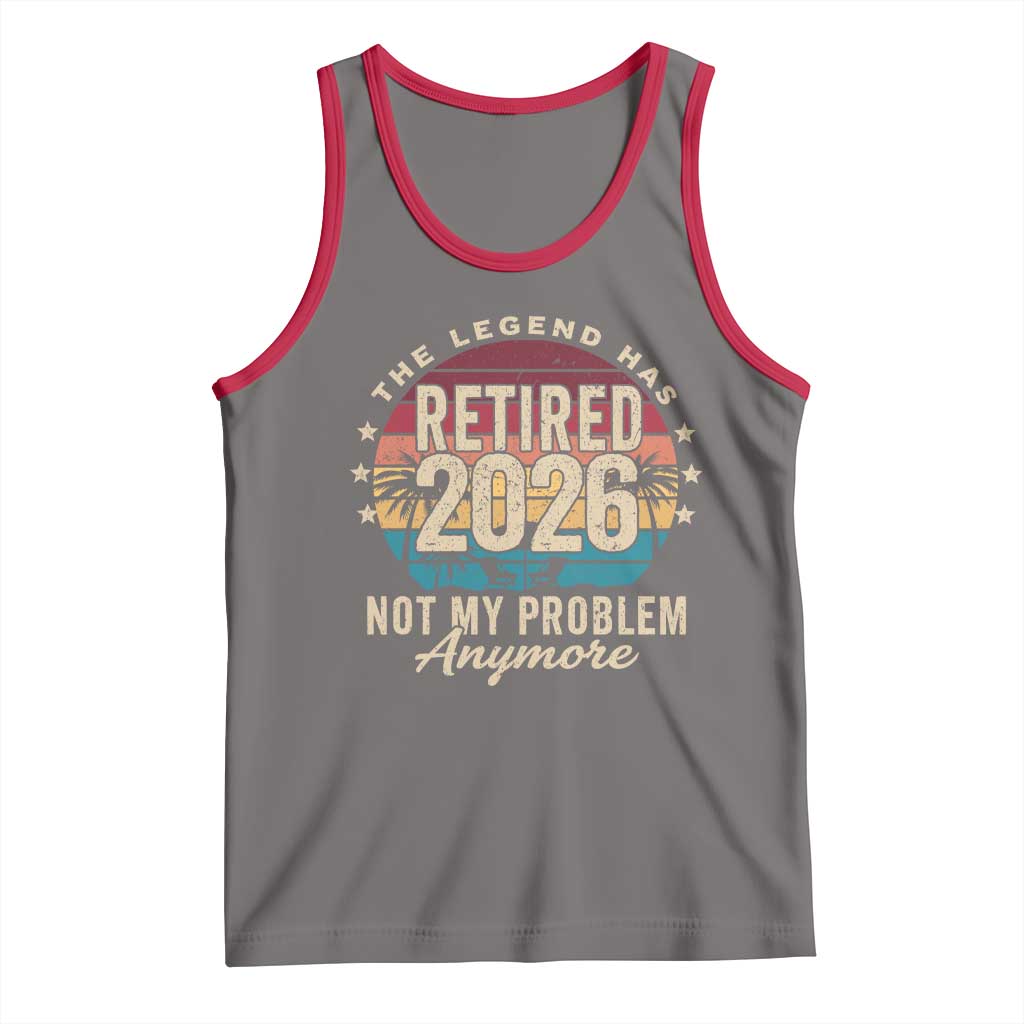 The Legend Has Retired 2026 Tank Top Retro Funny Retirement TS10 Deep Heather Red Print Your Wear