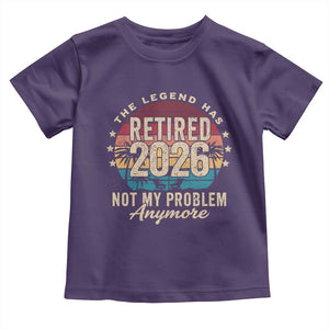 The Legend Has Retired 2026 Toddler T Shirt Retro Funny Retirement TS10 Purple Print Your Wear