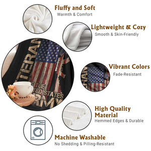 Veteran Of The United States Throw Blanket Army US Flag Veteran Patriotic TS10 Print Your Wear